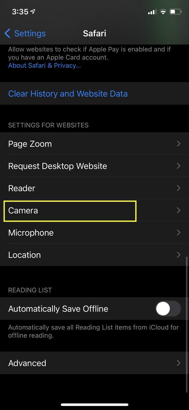 How do I unblock my camera in my browser?